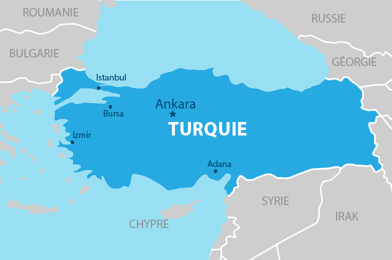 Carte de Türkiye - entrer en Türkiye